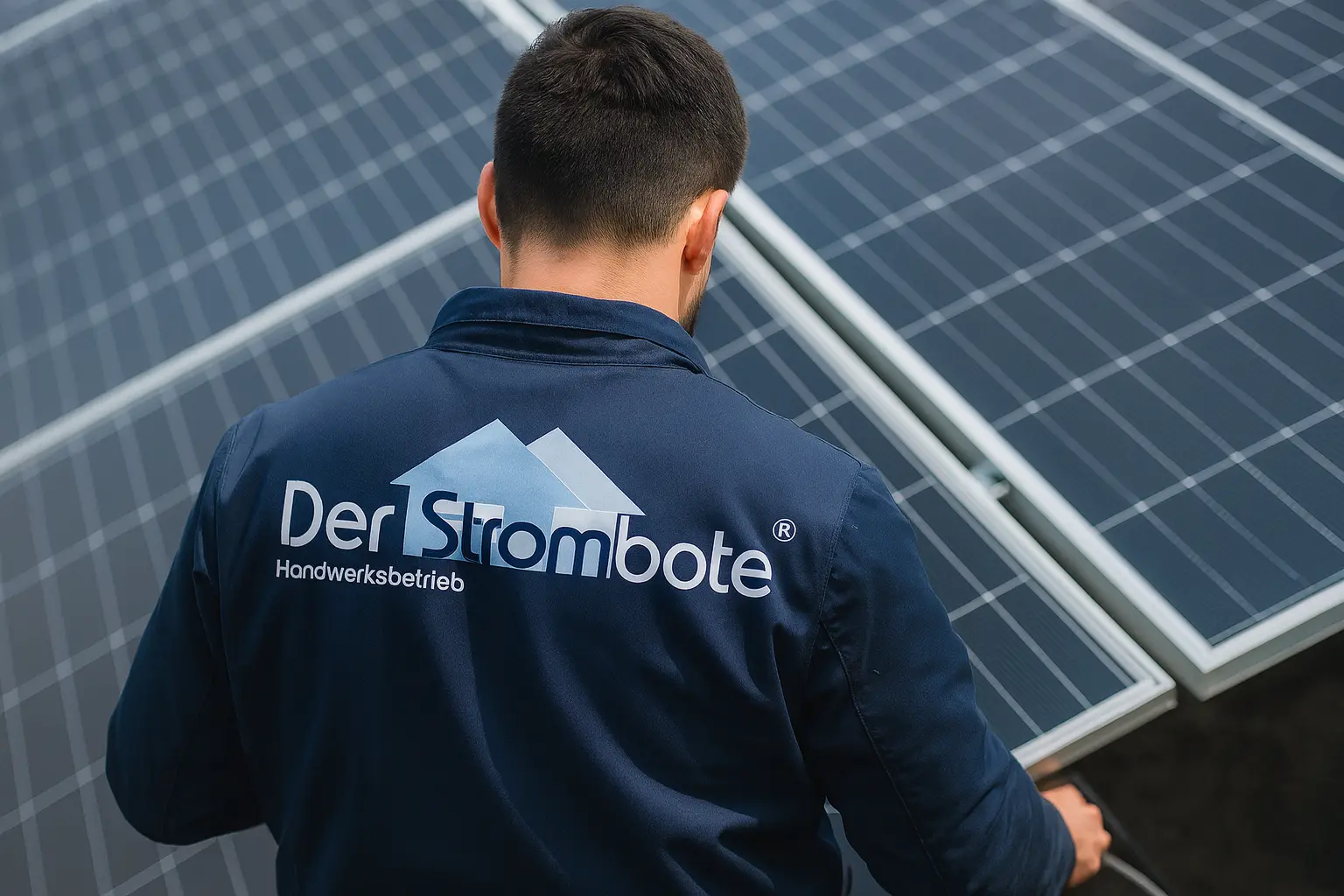 Elektriker bei der Arbeit an PV‑Anlage – Der Strombote
